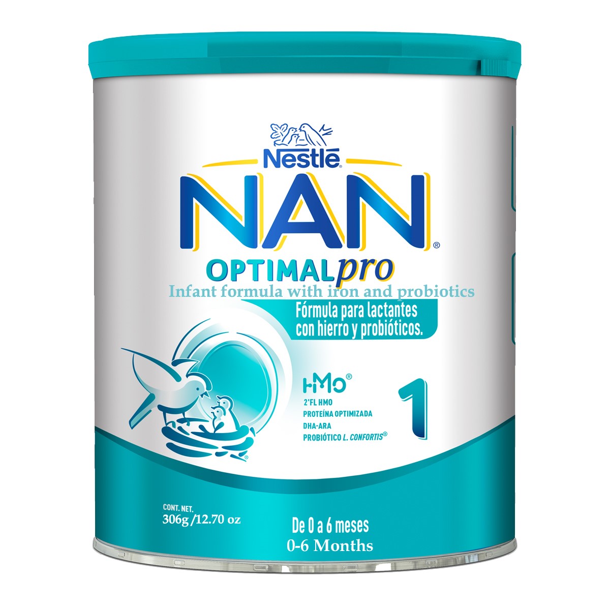 Fórmula Infantil NAN 1 Optimal Pro de 0 a 6 Meses, 1.2 kg.